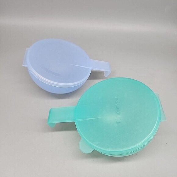 Set 2 Tupperware Lilac Blue Forget Me Not Onion Tomato Citrus Keeper #5105A-3 - Picture 1 of 4